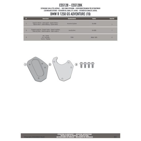 Oldalsztender talp BMW R 1250 GS Adventure (19-24) GIVI