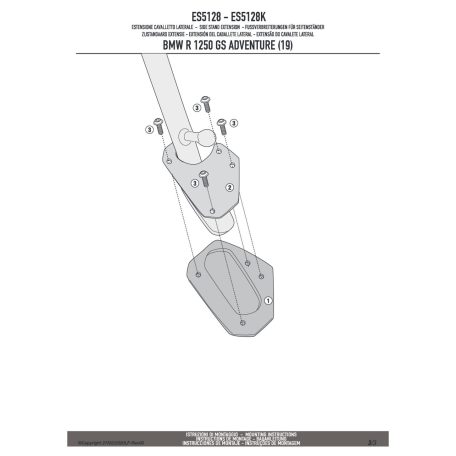 Oldalsztender talp BMW R 1250 GS Adventure (19-24) GIVI