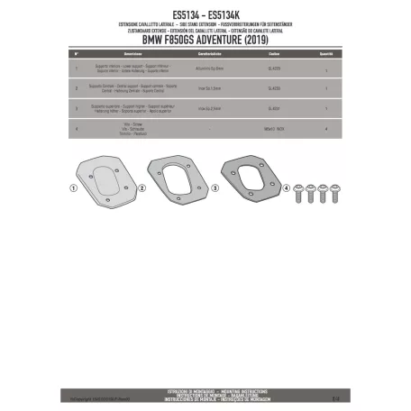 Oldalsztender talp BMW F 850 GS Adventure (19-23) GIVI
