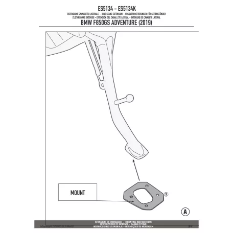 Oldalsztender talp BMW F 850 GS Adventure (19-23) GIVI