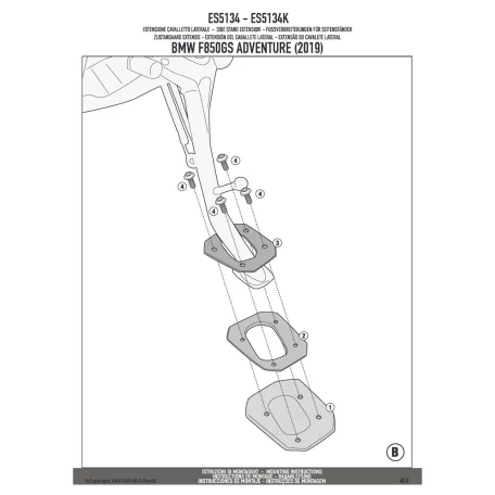 Oldalsztender talp BMW F 850 GS Adventure (19-23) GIVI
