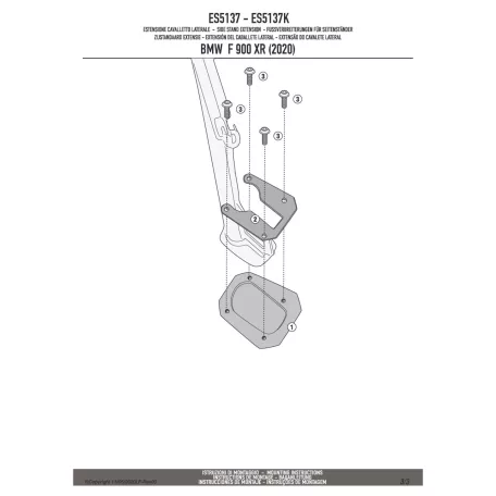 Oldalsztender talp BMW F 900 R (20-25) / F 900 XR (20-25) GIVI
