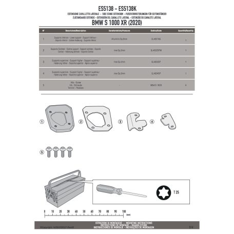 Oldalsztender talp BMW S 1000 XR (20-24) GIVI