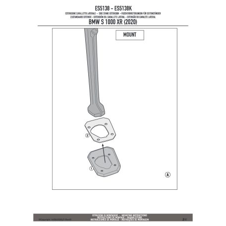 Oldalsztender talp BMW S 1000 XR (20-24) GIVI