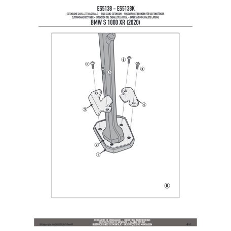 Oldalsztender talp BMW S 1000 XR (20-24) GIVI