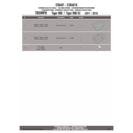 Oldalsztender talp TRIUMPH Tiger 800 / 800 XC / 800 XR (2011-2017) GIVI