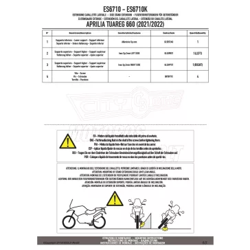 Oldalsztender talp APRILIA Tuareg 660 (21 > 26) GIVI