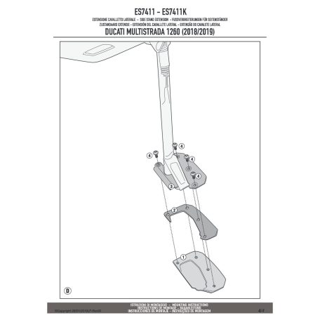 Oldalsztender talp Ducati Multistrada 1260 (18-20) GIVI