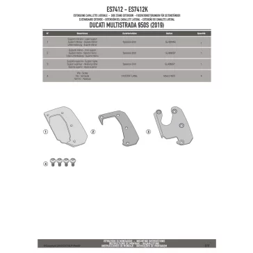   Oldalsztender talp Ducati Multistrada 950 S (19-21) / Multistrada Enduro 1260 (19-21) GIVI