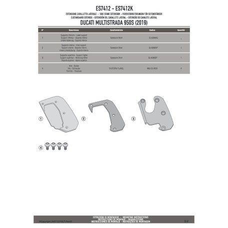Oldalsztender talp Ducati Multistrada 950 S (19-21) / Multistrada Enduro 1260 (19-21) GIVI