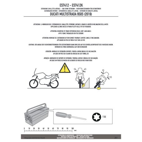 Oldalsztender talp Ducati Multistrada 950 S (19-21) / Multistrada Enduro 1260 (19-21) GIVI