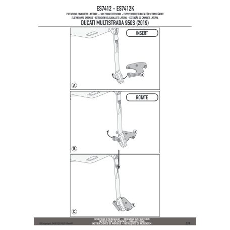 Oldalsztender talp Ducati Multistrada 950 S (19-21) / Multistrada Enduro 1260 (19-21) GIVI