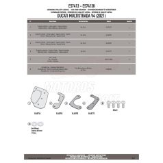  Oldalsztender talp DUCATI Multistrada V4 - V4 S (21 > 24) / Desert X 937 (22-24) GIVI