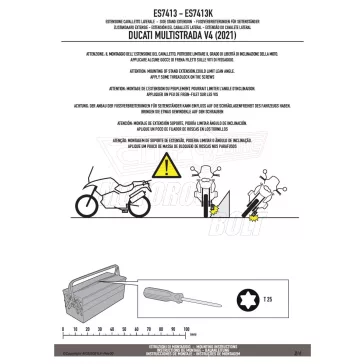   Oldalsztender talp DUCATI Multistrada V4 - V4 S (21 > 26) / Desert X 937 (22-26) GIVI