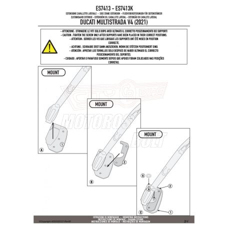 Oldalsztender talp DUCATI Multistrada V4 - V4 S (21 > 24) / Desert X 937 (22-24) GIVI