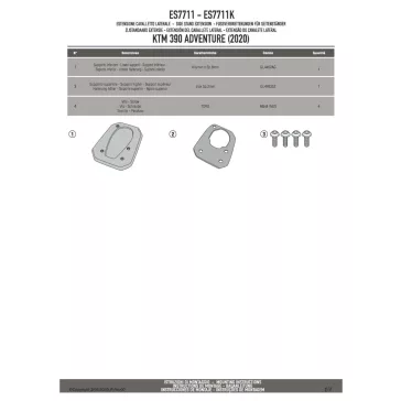 Oldalsztender talp KTM 390 Adventure (20-24) GIVI