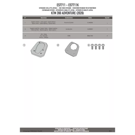 Oldalsztender talp KTM 390 Adventure (20-24) GIVI