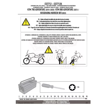   Oldalsztender talp KTM 890 Adventure (21 > 22) és (23 > 26) / 790 Adventure R (19 > 20) / 790 Adventure (19 > 20) GIVI
