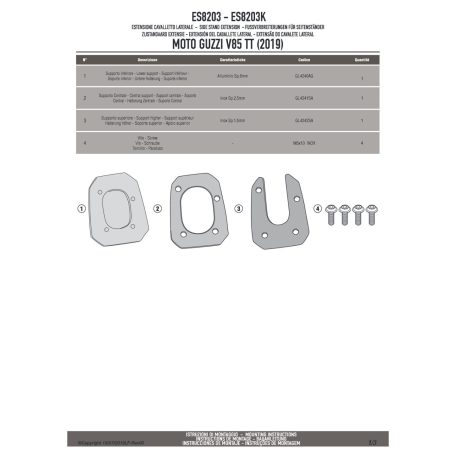 Oldalsztender talp MOTO GUZZI V85 TT (2019) GIVI