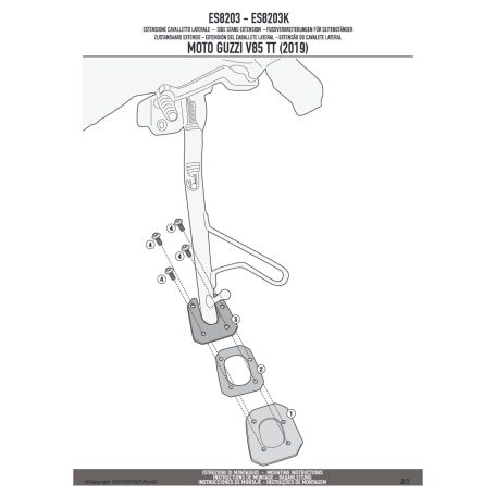 Oldalsztender talp MOTO GUZZI V85 TT (2019) GIVI