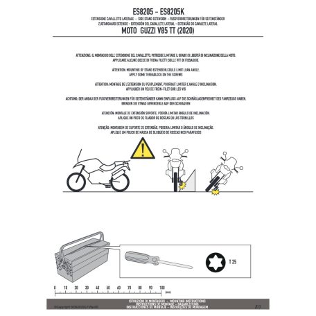 Oldalsztender talp MOTO GUZZI V85 TT (2020-2023) GIVI