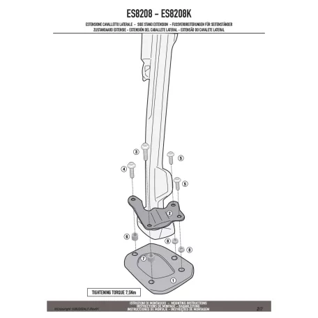 Oldalsztender talp MOTO GUZZI Stelvio 1000 (2024-2025) GIVI