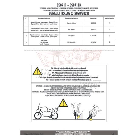 Oldalsztender talp Benelli TRK502X (20-24) GIVI