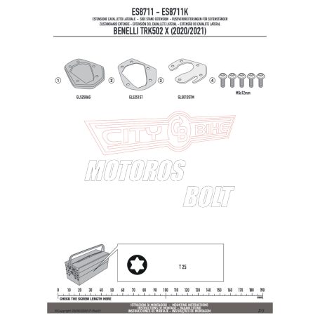 Oldalsztender talp Benelli TRK502X (20-24) GIVI