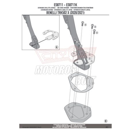 Oldalsztender talp Benelli TRK502X (20-24) GIVI