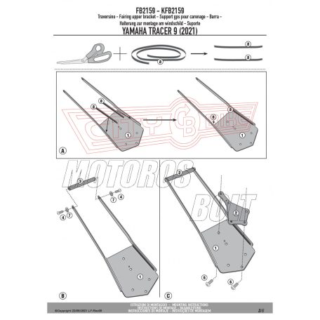 Givi GPS / telefon tartó konzol YAMAHA Tracer 9 / Tracer 9 GT (2021-2024) GIVI