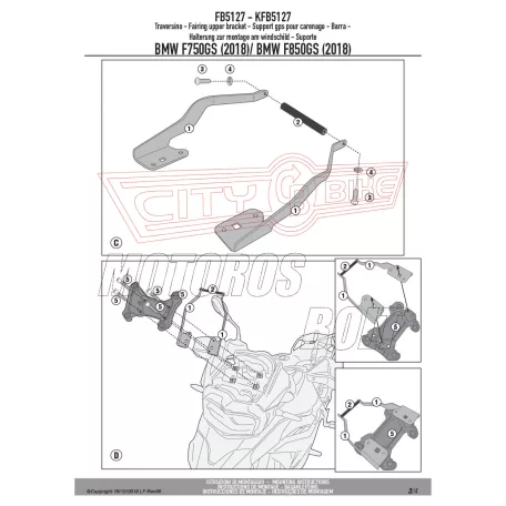 Givi GPS / telefon tartó konzol BMW F 750 GS (2018-2020) / BMW F 850 GS (2018-2020) GIVI