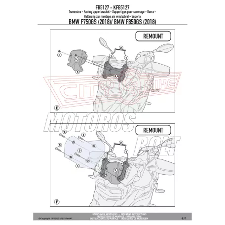 Givi GPS / telefon tartó konzol BMW F 750 GS (2018-2020) / BMW F 850 GS (2018-2020) GIVI