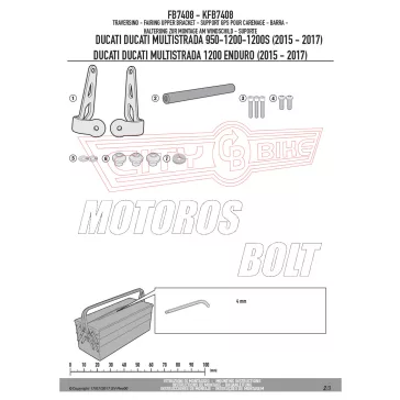   Givi GPS / telefon tartó konzol DUCATI Multistrada 950 (17-18) / Multistrada 950 S (19-21) / Multistrada 1200 (15-18) / Enduro 1200 (16-18) / Multistrada 1260 (18-20) / Enduro 1260 (19 -21) GIVI