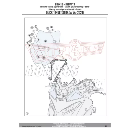 Givi GPS / telefon tartó konzol Ducati Multistrada V4 (2021-2024) Ducati V4 S (2021-2024)GIVI