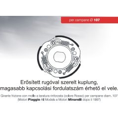 Kuplung YAMAHA 50/ PIAGGIO 107mm erősített BRENTA