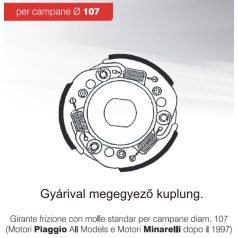 Kuplung YAMAHA 50/ PIAGGIO 107mm normál BRENTA