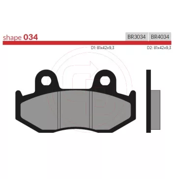 BRENTA fékbetét FT3034 9,3mm vastag normál