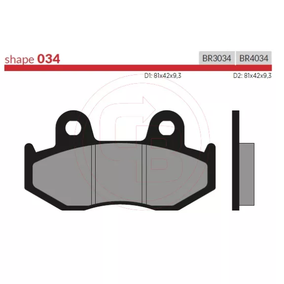 BRENTA fékbetét FT3034 9,3mm vastag normál BRENTA fékbetét FT3034 9,3mm vastag normál
