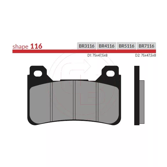 BRENTA fékbetét FT4116 szinter CBR 600 RR BRENTA fékbetét FT4116 szinter CBR 600 RR