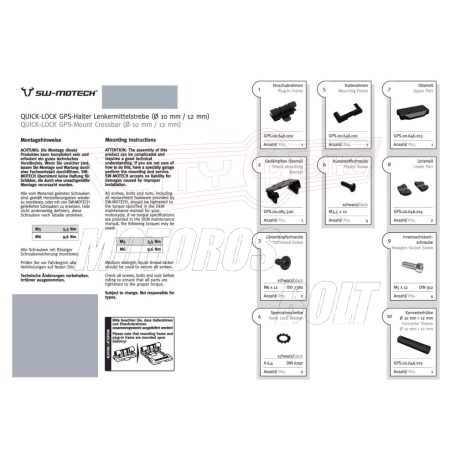GPS tartó 10-12 mm átmérőjű csövekhez
