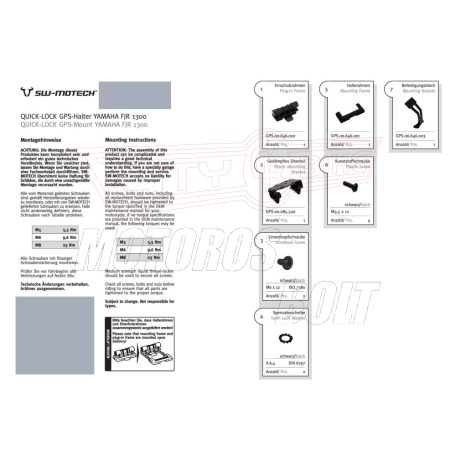 GPS tartó Yamaha FJR 1300 motorkerékpárhoz