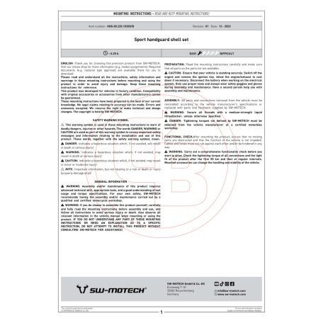 SW-Motech Sport kézvédő – BMW R 1250 GS/Adventure, F 800 GS, F 900 GS, F 900 R - Stílusos védelem szél, hideg és eső ellen