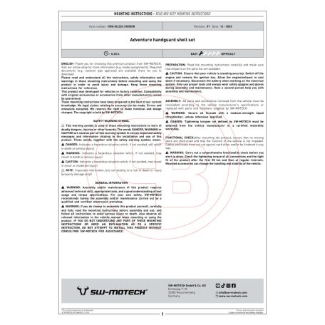 SW-Motech Adventure kézvédő – BMW R 1250 GS/Adventure, F 800 GS, F 900 GS, F 900 R Elegáns, zárt kialakítás maximális védelemmel