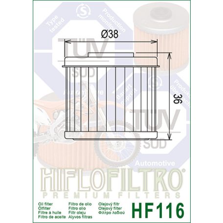 Olajszűrő HIFLOFILTRO HF 116