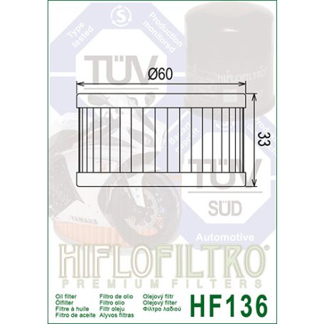 Olajszűrő HIFLOFILTRO HF 136