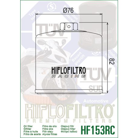 Olajszűrő 153 HIFLOFILTRO HF 153RC