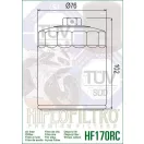 Olajszűrő 170 HIFLOFILTRO HF 170 BRC fekete színű
