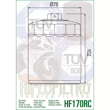 Olajszűrő 170 HIFLOFILTRO HF 170 BRC fekete színű