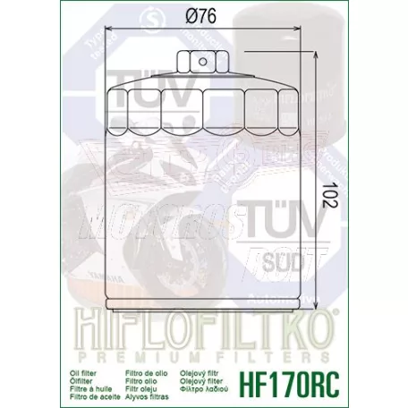 Olajszűrő 170 HIFLOFILTRO HF 170 CRC krómozott