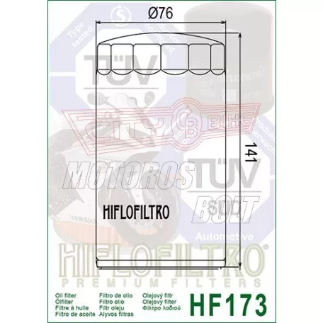 Olajszűrő HIFLOFILTRO HF 173C (króm)